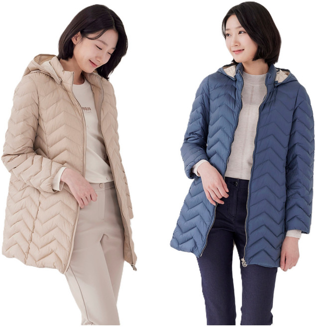 지센 이월상품 부산점 / 덕다운 후드 경량 패딩 점퍼 LSLWP151 2컬러