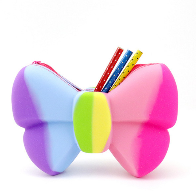 9000 말랑말랑무지개리본케이스 실리콘케이스 필통, 무지개