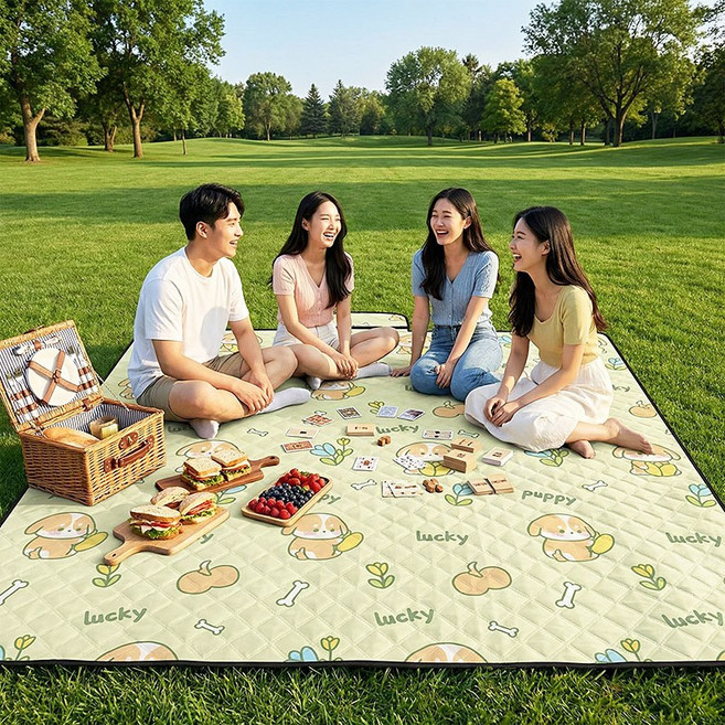 방일 휴대용 두터운 푹신한 피크닉매트 방수 방습 캠핑러그, A