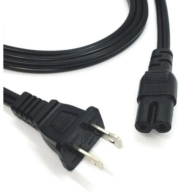 AC 2 Prong Wall 플러그 LCD LED 슬롯 전자 케이블 PS4 PS5 스피커 모니터 Xbox 전원 교체용 UL 10피트 TV 코드 블랙, 10ft