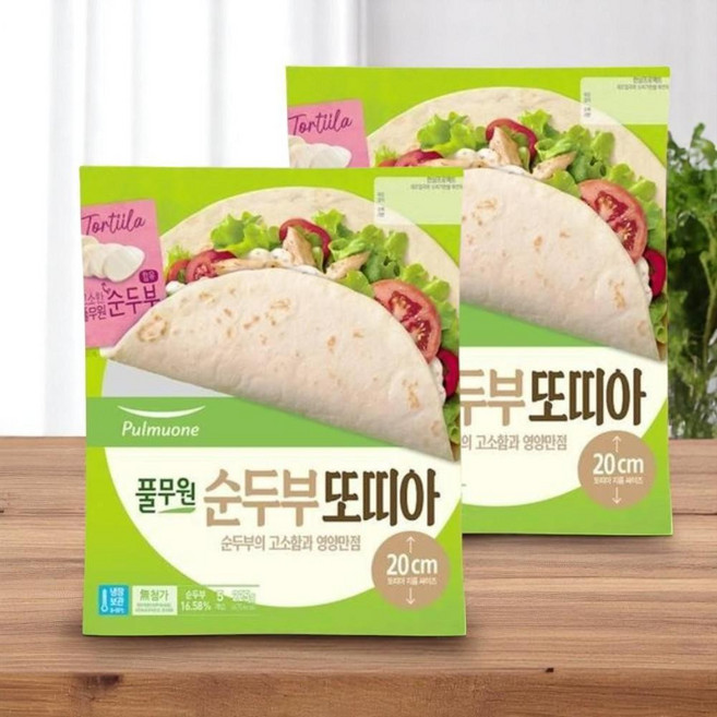 풀무원 순두부 또띠아 20cm 225g 2개
