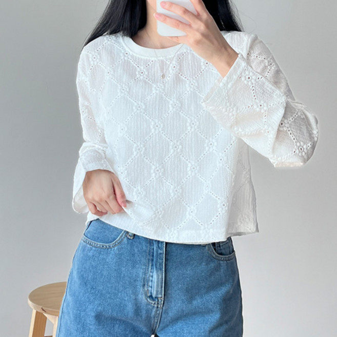 걸즈팩토리 여성용 젤라펀칭 긴팔 티셔츠 맨투맨 국내제작