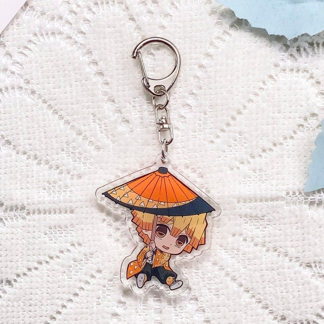 귀멸의칼날 귀칼 우산 든 캐릭터 아크릴 키링 SD 애니 열쇠고리 가방 장식 굿즈, 8