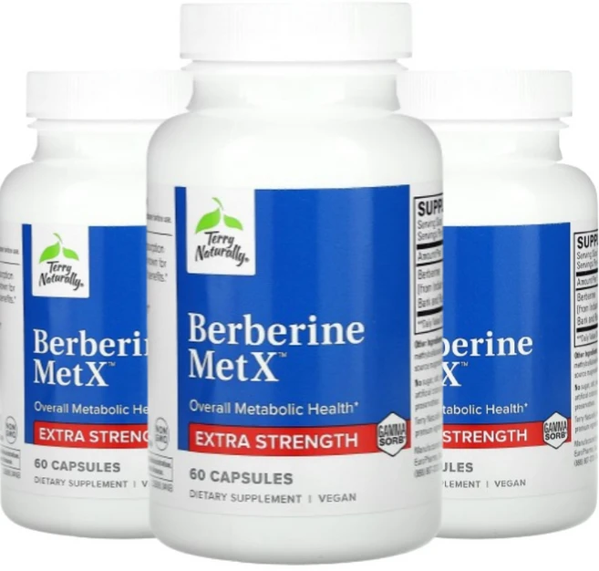 테리내추럴리 베르베린 250mg MetX 엑스트라 스트랭스 60정 2+1, 3개 - 쿠팡