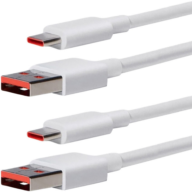 샤오미 USB 투 타입-C 고속 충전 케이블 화이트, 100cm, 2개