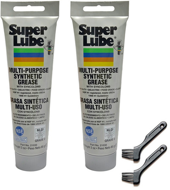 슈퍼루브 테프론 구리스 85g 튜브형 브러쉬 세트 2개 미국산 미제 키보드 커피머신 식품용 식용 윤활제 방청 고온 내열