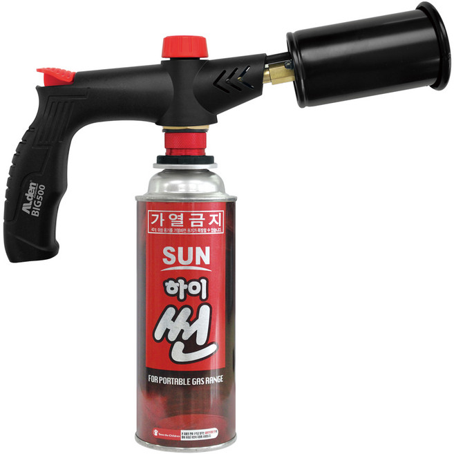 초강력 가스 토치 램프(이소겸용) 캠핑용 초강력 토치 BIG500 가스토치 점화기 화염방사기, 1개