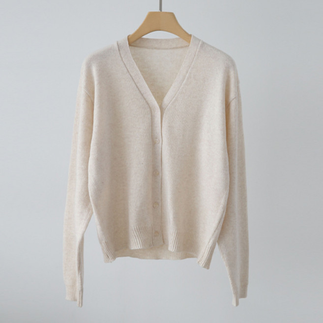 제니트 여성 루즈핏 브이넥 데일리룩 레이어드 베이직 긴팔 니트 가디건 다랄포근CD