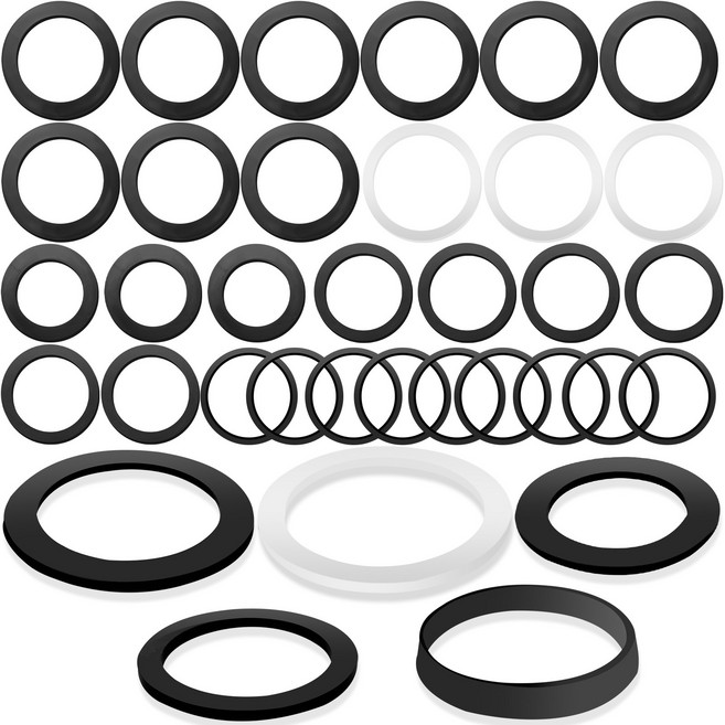 27개 씰링 싱크 배수 세트 유압 고무 씰 씰링 링 필터 바구니 싱크 배수 씰 배수 밸브용 실리콘 씰 욕조 (5가지 스타일), 1개
