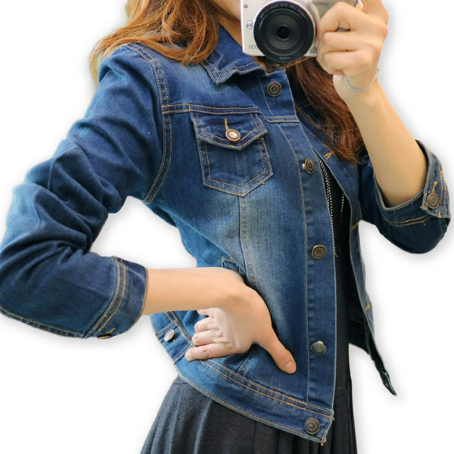 메리앤유 여성용 워싱 데님청자켓