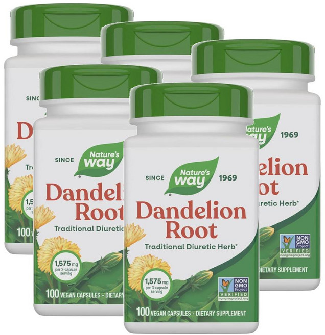 네이처스웨이 단델리온 민들레 뿌리 1575mg 허브 추출물 캡슐 Nature's Way Dandelion Root, 5개