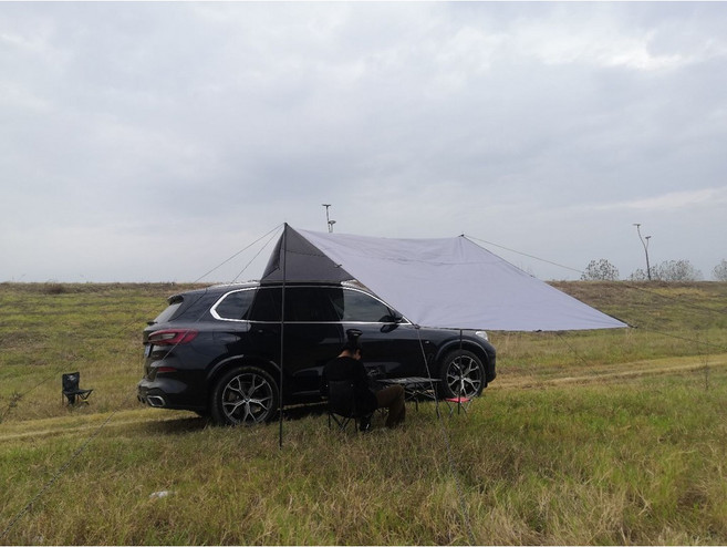 《小日子家居館》廠家直供 車邊帳篷 側帳天幕 戶外野營車尾帳, 灰色,300*150cm