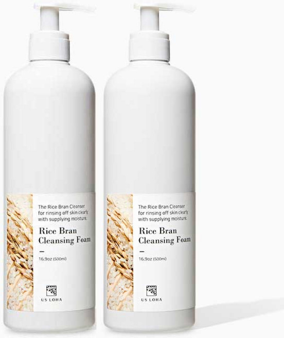 어스로하 대용량 쌀겨 클렌징 폼, 500ml, 2개