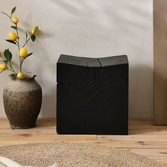 블랙 우드 스툴 인테리어 진열대, 스타일 K 40x30x40, 1개