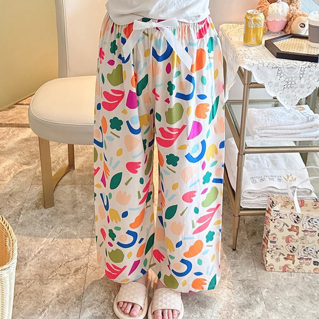 바바 살랑살랑 냉감소재 인견 와이드팬츠 밴딩바지 홈웨어