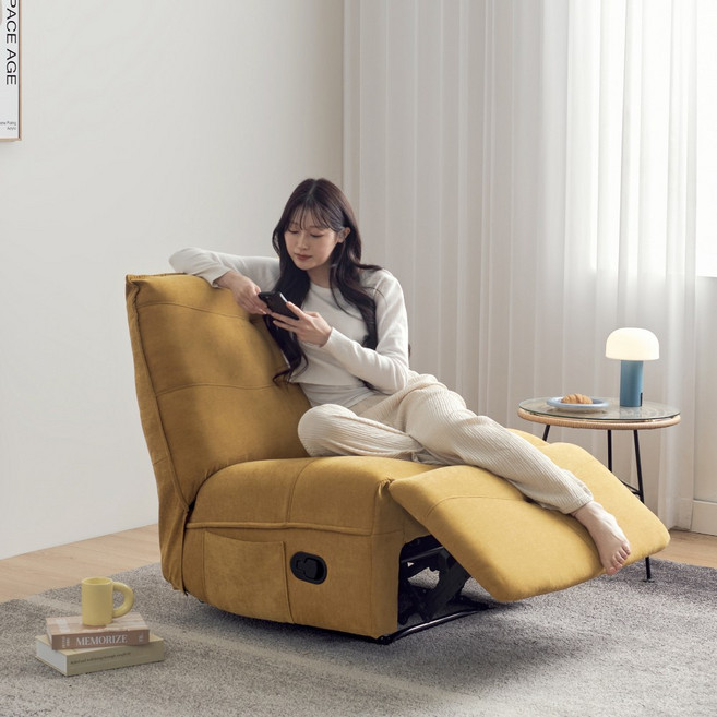 모던하우스 가구 페그 1인 수동리클라이너 머스타드 DL1326003