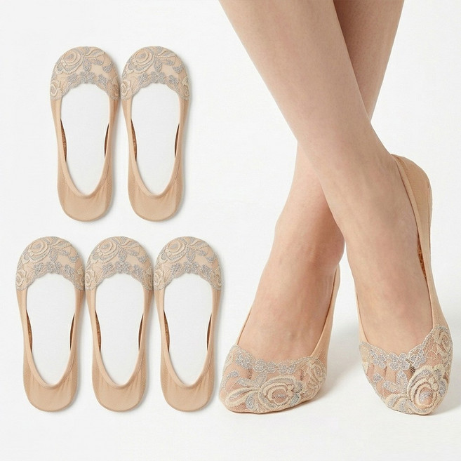 에너리스 샤인레이스 망사덧신 5켤레 논슬립바닥