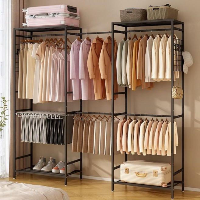 투에스리빙 철제 프리미엄 드레스룸 시스템 행거, 블랙