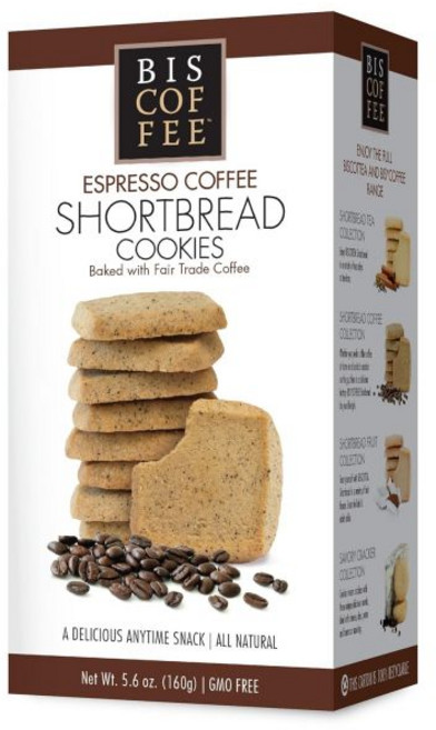 BISCOTTEA 버터 쿠키 비스코티아 말차 그린티 쇼트브레드 8개, 에스프레소 커피, 5.6 온스 (1개 묶음), 1개