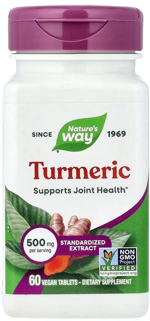 네이처스 웨이 Nature's Way 프리미엄 추출물 강황 500mg 60정 커큐민, 1개 - 쿠팡