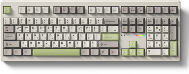 FL-ESPORTS NX108 유무선 블루투스 풀배열 기계식 키보드 크림 말차 저소음 파도축, 갈축