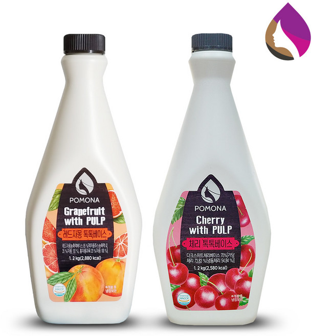 포모나 레드자몽 톡톡 베이스 1.2kg+체리 톡톡 베이스 1.2kg/총 2병, 1세트, 1.2kg