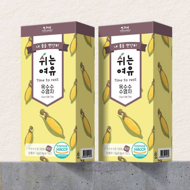 [본사직영] 쉬는여유 100%국산 옥수수수염차 생분해 삼각티백 15티백, 15개입, 800mg, 1개