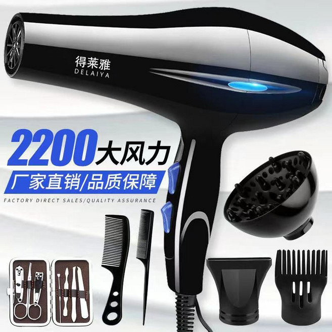 得萊雅 DELAIYA 吹風機，六檔位冷熱風調節, D-8020【藍光家用強風送11】,歐規【220V】