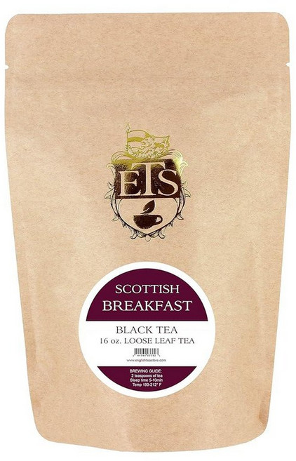English Tea Store 루즈 리프 루이보스 허브 티 118.3ml(4온스), 스코틀랜드 브렉퍼스트 티 파우치, 4 Ounce (Pack of 1), 1개, 1개