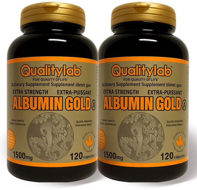 캐나다 퀄리티랩 알부민 골드 120캡슐 2통 먹는 ALBUMIN GOLD 단백질 알부민정 + 카프리나비누, 2세트, 120정