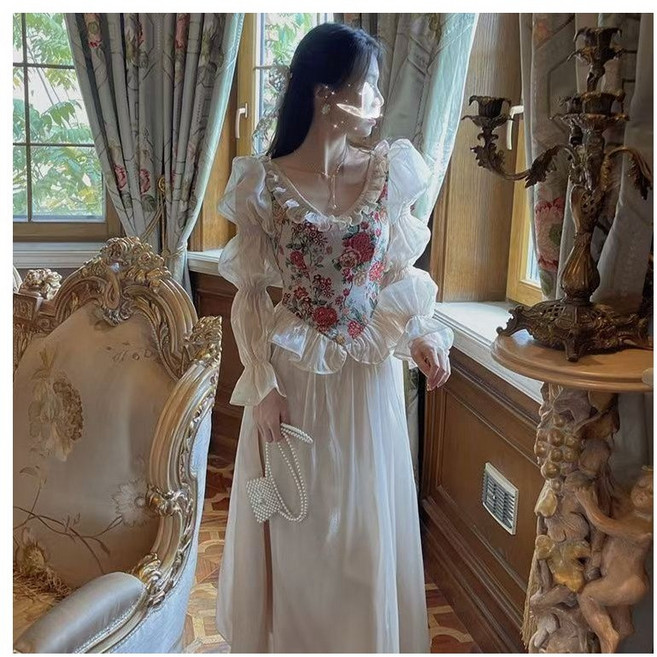 JoYouth 개화기의상 복고풍 레트로 경성의복 공주풍 긴팔 드레스