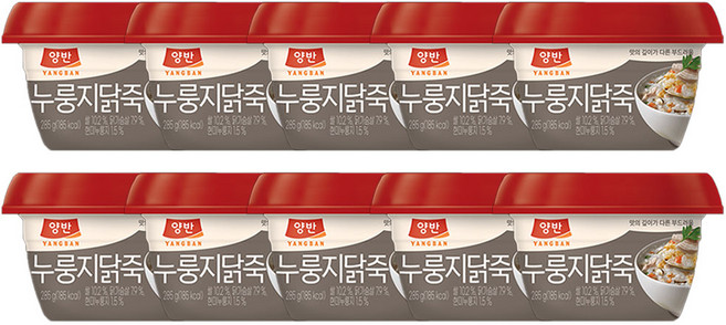 양반 누룽지닭죽 용기죽, 10개, 285g