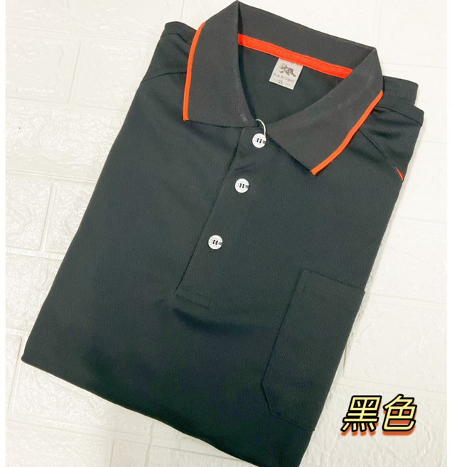 大國度 可印製 夏季吸濕排汗長袖POLO衫 易洗快乾 涼爽舒適 休閒外穿 工作服 團體制服, 黑色,XL