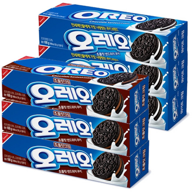 오레오 초콜릿크림+화이트크림 3개씩 (총 6개), 6개, 100g