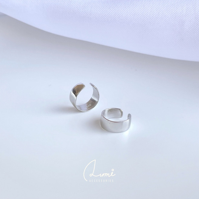 ALUMI 緞面銀扣 s925純銀 耳骨夾 無耳洞 耳環