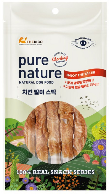 퓨어네이쳐 치킨말이스틱 5p 블랙노즈 강아지 껌, 1개, 치킨