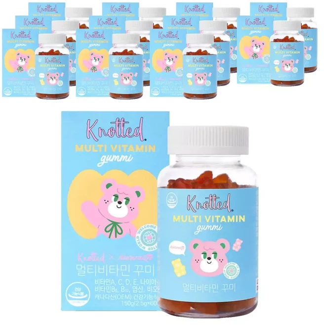 노티드 멀티비타민 꾸미 60p 12개 선물 돌잔치 티백 다과 건강차 가정의 달, 150g, 1개