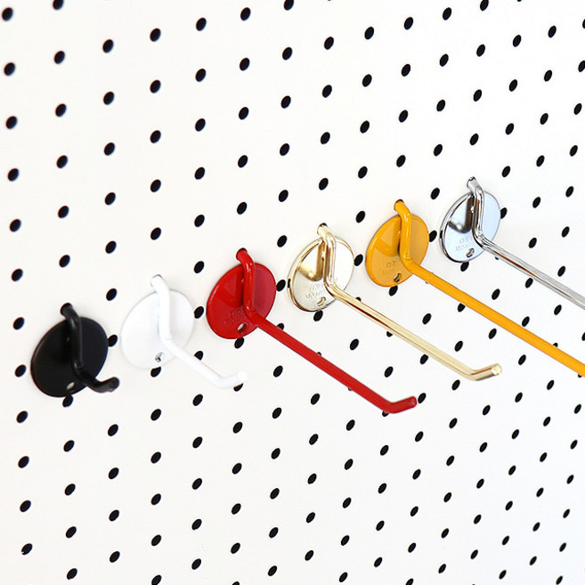 타공판 후크, 화이트, 1개