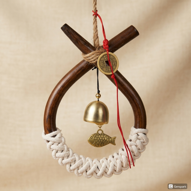 삼제전 소 코뚜레 삼재막이 소뚜레 현관종 개업 이사 명태 액막이 문종 선물, 네츄럴