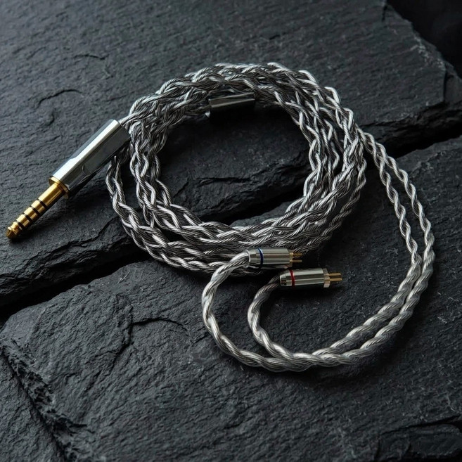 Moondrop Blessing 3 호환 0.78mm 2핀 그래핀 은도금 업그레이드 케이블 4.4mm, metallic-grey, 1개, 4.4mm balance