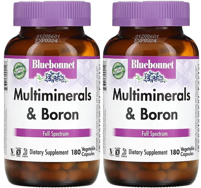 블루보넷 뉴트리션 멀티미네랄 & 붕소 베지 캡슐 180정, 2팩 - 쿠팡