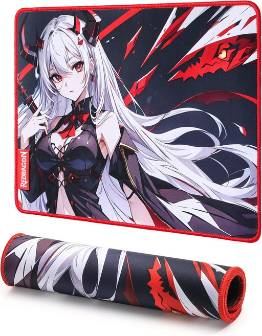 리드래곤 Redragon EISA 애니메이션 게이밍 마우스패드- 스판덱스 소재 5mm 두께, Black, 33x25cm, 블랙, 1개