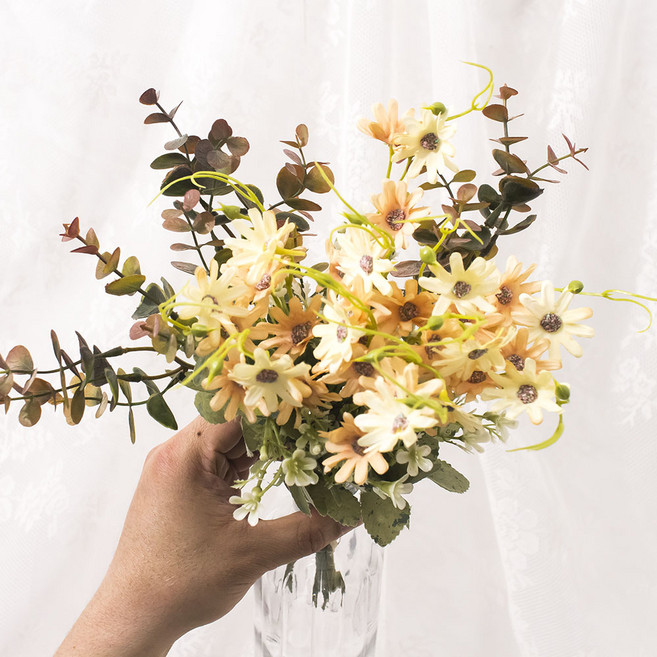 둔떼 컬러 들꽃부케 5c 셀프웨딩부케 조화부케 실크플라워, 퍼플