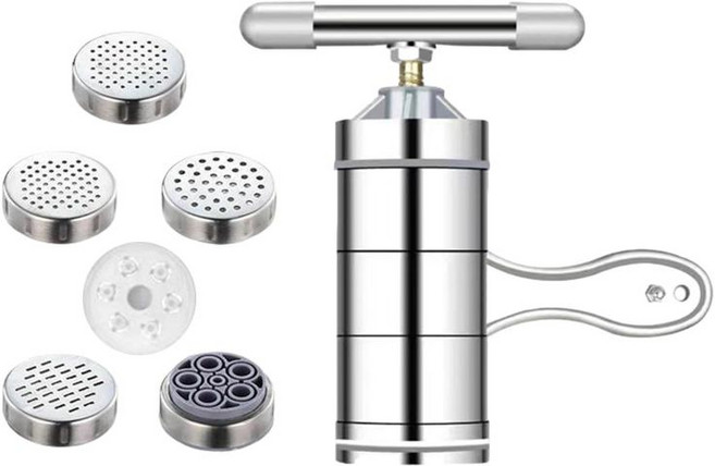 파스타 메이커 국수 제조기 무선 파스타 메이커 라자냐 파스타 기계 국수 프레스 기계, 6가지 파스타 모양, 6cmx13.5cmx18cm, 스테인레스 스틸