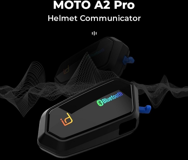 MOTO A2 Pro安全帽藍牙耳機，無線通話音樂導航，降噪防水，騎士必備, 黑色, ID221 MOTO A2 PRO