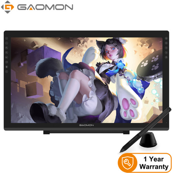 GAOMON PD2200 21.5 인치 92% NTSC 그래픽 태블릿 드로잉 모니터 펜 디스플레이(틸트 지원 배터리 프리 819, CHINA, Black, Black