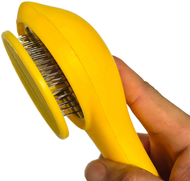 마담봉자 퀵클린 반려동물빗 원터치 리무버 브러쉬, 1개, 머스타드