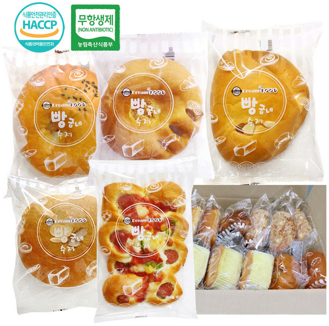 드림푸드 빵굽네 수제빵 개별보장 40개 1BOX, 1개, 80g
