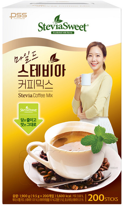 담터 펄세스 마일드 스테비아 커피믹스 9.5g x 200개입, 1개