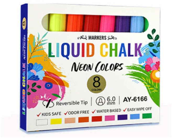 [데스크랩] 듀얼팁 윈도우 블랙보드 마카펜 세트, 1개, 8색